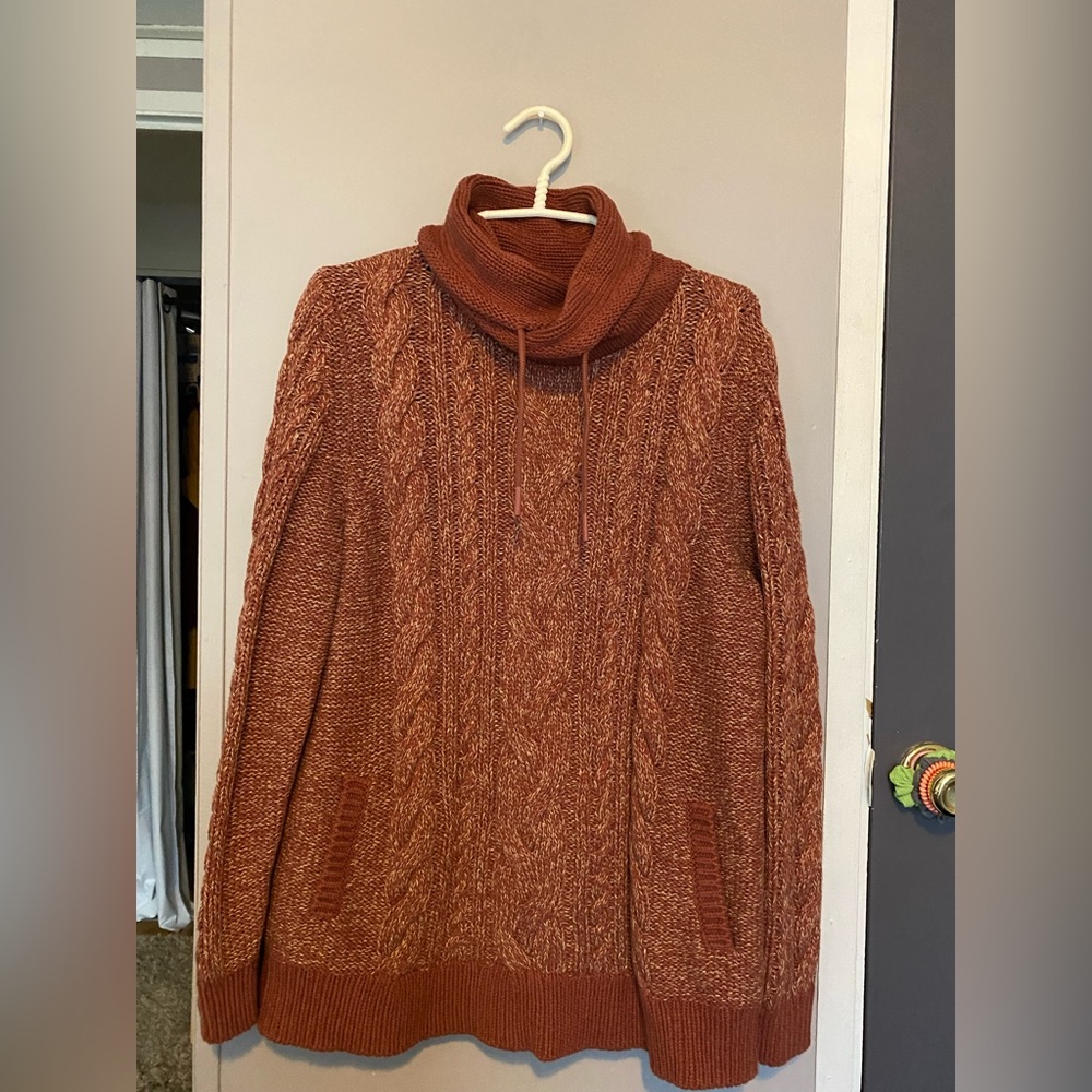 L.L.Bean red funnelneck sweater xl